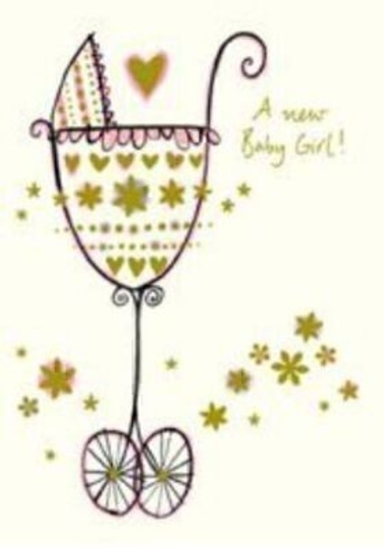 Richard Barrett Pram Baby Girl Card By Paper Rose Richard Barrett Pram Baby Girl Card by Paper Rose. Size 5